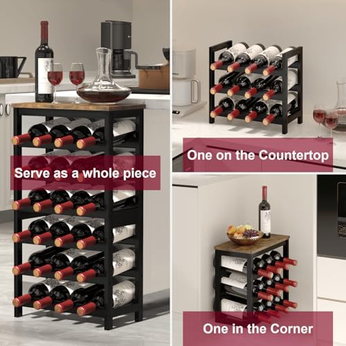 6 Tier Bamboo Wine Rack Freestanding Floor