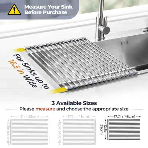 Roll Up Dish Drying Rack Over Sink