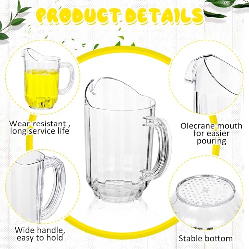 Tessco 1 Pcs Plastic Pitchers 60 Oz Clear Water Beer Jug Large