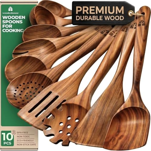 Wooden Spoons for Cooking (10 Count)
