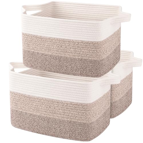Cotton Rope Storage Baskets for Organizing Gradient Yellow 3