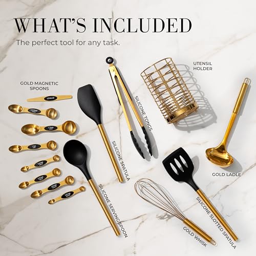 Black and Gold Kitchen Utensils Set (23 Count)