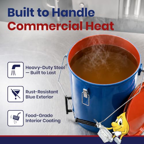 6 Gallon Blue Oil Grease Bucket & Filter Pot