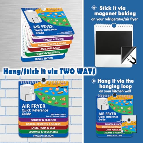 Air Fryer Magnetic Cheat Sheet Set