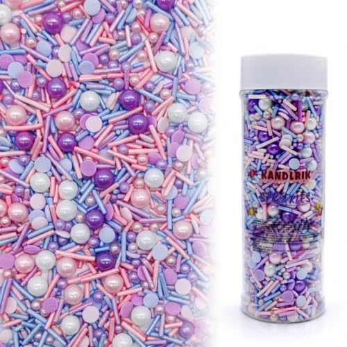 Purple Series Sprinkles Candy Mix Size Edible Pearls Cake Decorations Cupcake Toppers Cookie Decorating Perfect for Wedding Party Valentine Halloween Christmas Supplies 4.58OZ (4.58 Ounce)
