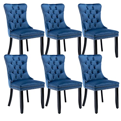 Blue Velvet Dining Chairs Set of 6 (6 Count)