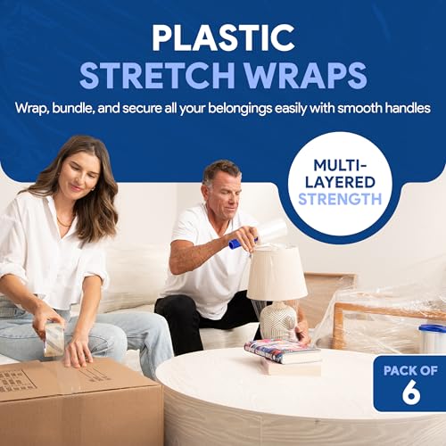 nternational Plastics Co. 6 Pack of 5'' Stretch Wrap with Rotating Handle
