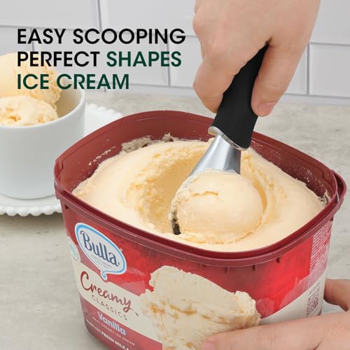 Premium Heavy Duty Ice Cream Scoop with Ergonomic Grip Handle