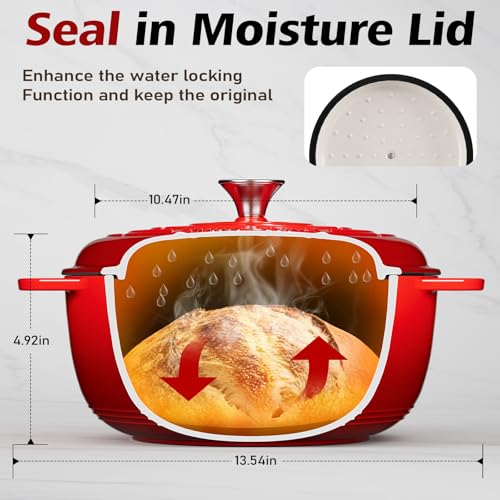 6QT Enameled Cast Iron Dutch Oven with Lid
