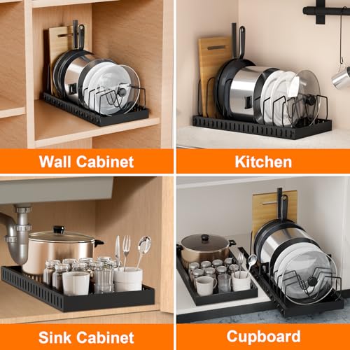 2 Pack 16.5" Deep Expandable Pots and Pans Organizer Under Cabinet (2 Count)