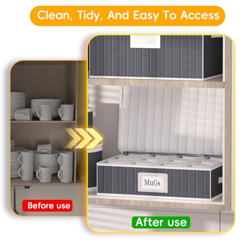 Mug and Cup Storage Box with Dividers