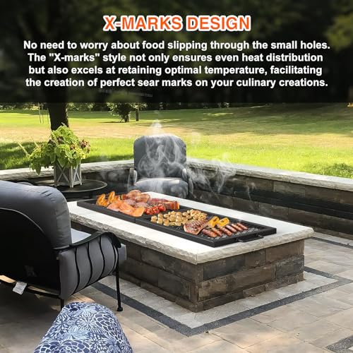Foldable Rectangular Heavy‑Duty Steel Fire Pit Cooking Grate