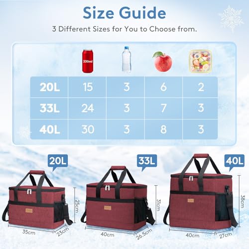 Cooler Bag 50 Cans Collapsible and Insulated Large Lunch Bag Leakproof Soft Cooler Portable for Camping