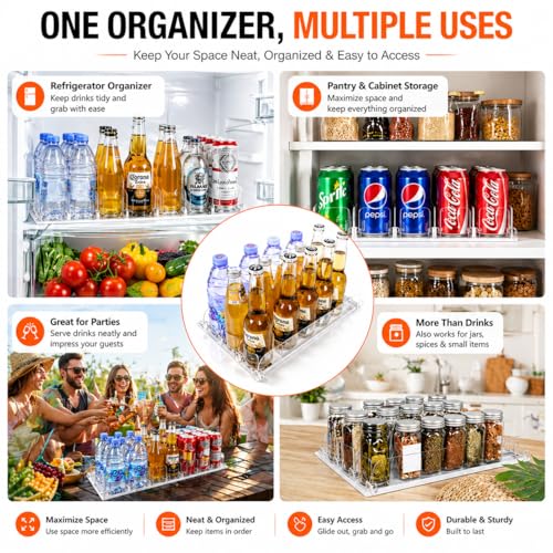 Stackable Soda Can Organizer for Refrigerator