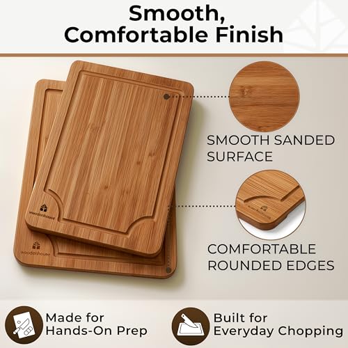 Wooden Cutting Board Set of 3 (3 Count)
