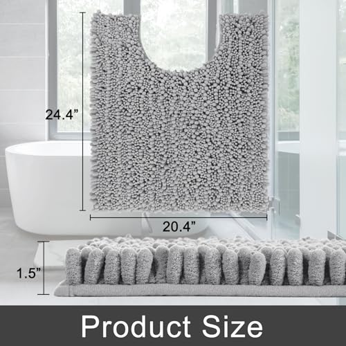 Toilet Rug U Shaped Washable 24x20 Inch