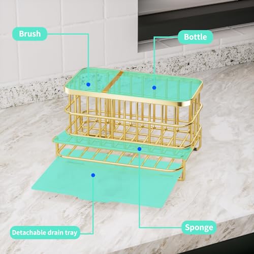 Multifunctional Kitchen Sink Organizer with Removable Drain Tray