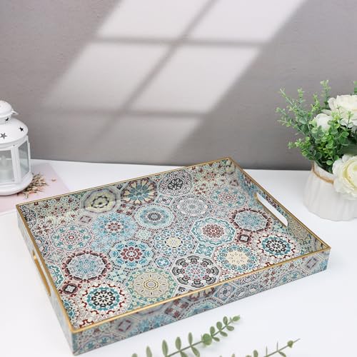 Decorative Serving Tray with Handles