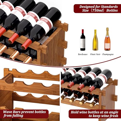 Bamboo Stackable Wine Rack (72 Count)