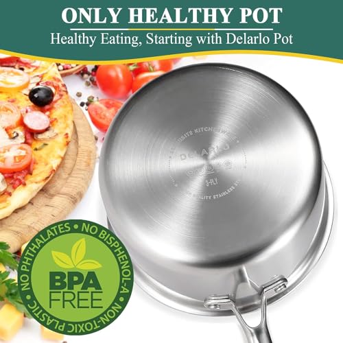 Tri Ply Stainless Steel Saucepan 1QT 2QT 3.5QT Kitchen Pot Set