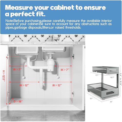 2 Pack 17IN Depth Under Sink Storage Organizer (2 Count)