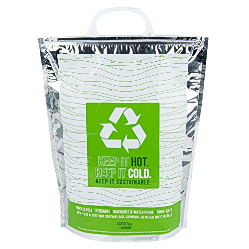 Green And Silver Plastic Thermal Bag (10 Count)