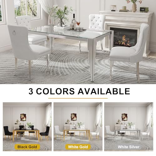 63'' Modern Glass Dining Table for 4