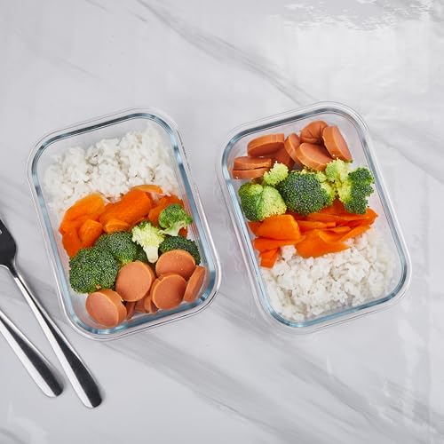 10 Pack 22 oz Glass Meal Prep Containers (10 Count)