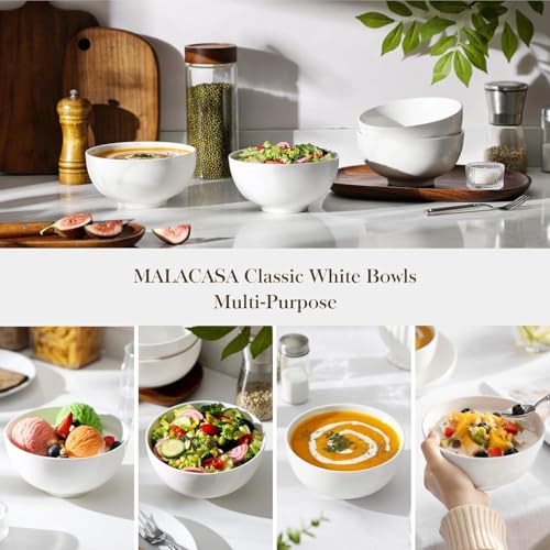 26 Oz White Ceramic Soup Bowls of 4 (4 Count)