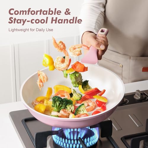 11Inch Nonstick Ceramic Frying Pan with Lid