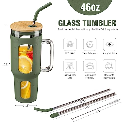 Glass Tumbler with Lid and Straw
