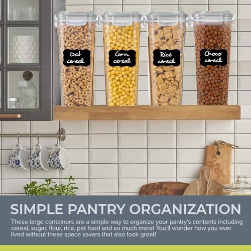 Airtight Cereal Containers with Lids (4 Count)