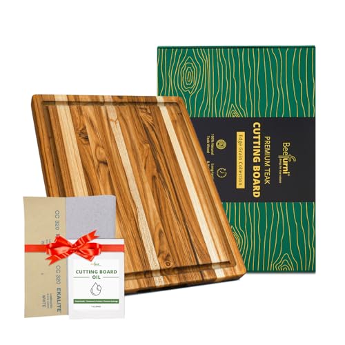 Teak Wood Cutting Board with Juice Groove