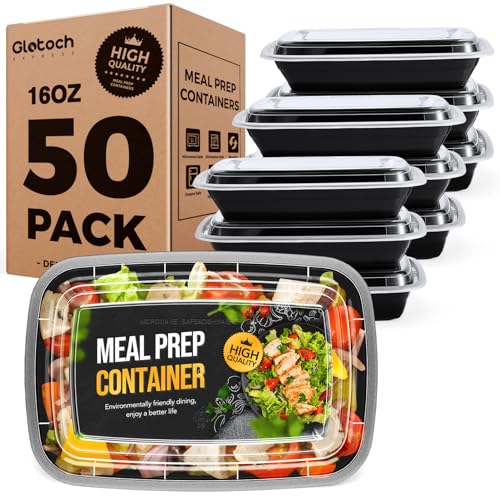 Meal Prep Containers with Lids 16oz 50 Pack Leakproof (50 Count)