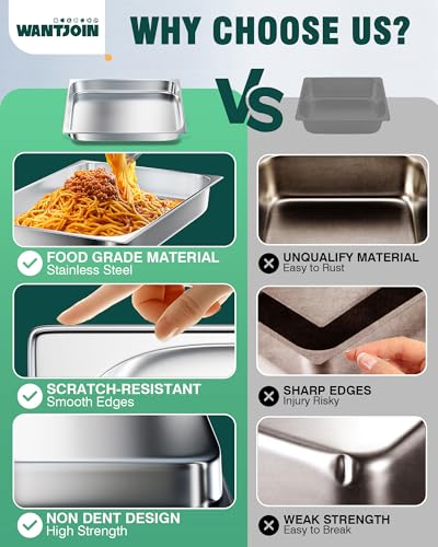 Stainless Steel Steam Table Hotel Pan Set 1 (6 Count)