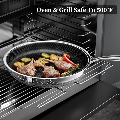 Nonstick Titanium Ceramics Stainless Steel Frying Pan Set 10"