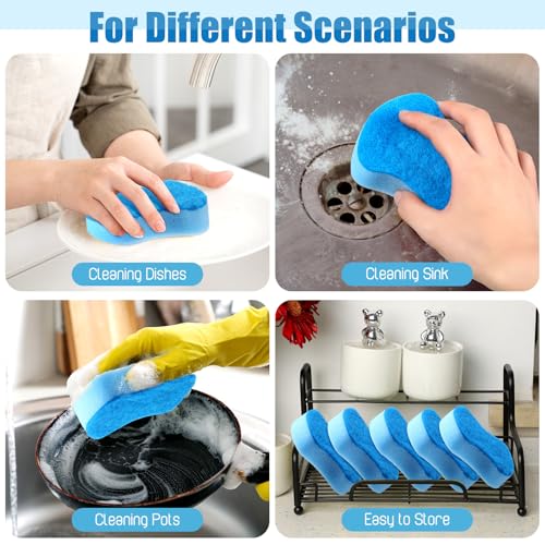 60 Pcs Individually Wrapped Sponges Kitchen Bulk Cleaning (60 Count)