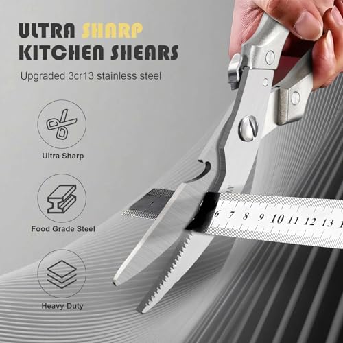 Kitchen Scissors Set Heavy Duty Spring Loaded All Purpose for Food (2 Count)