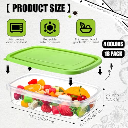 18 Pcs 33 oz Plastic Food Storage Containers with Lids (18 Count)