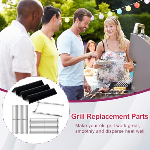7637 17.5 Inches Grid Grates 7635 Flavorizer Bar with 69785 Burner for Weber Replacement for Spirit 200 Series