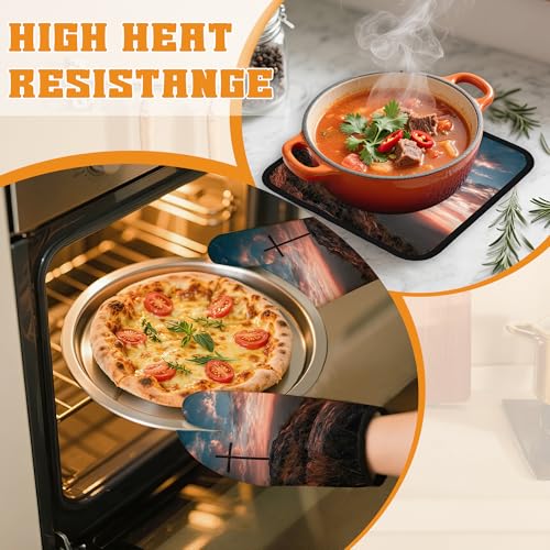 Cross Oven Mitts and Pot Holders Set (4 Count)