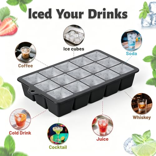 Silicone Ice Cube Tray 3 Pack (3 Count)