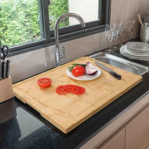 24 x 18 Extra Large Bamboo Serving Boards for Kitchen