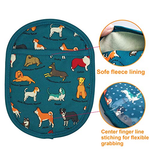 Pot Holders with Transparent Clear Silicone Shell and Nice Dog Flower (2 Count)