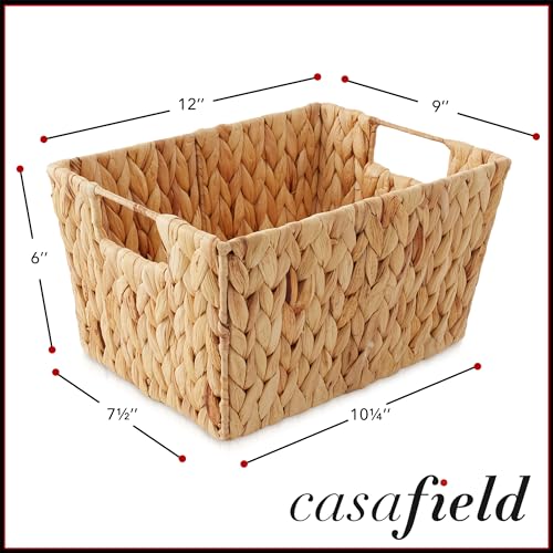 Set of 4 Water Hyacinth Storage Baskets with Handles (4 Count)