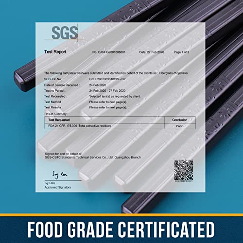 Chopsticks fiberglass Reusable chop sticks 5 Pairs