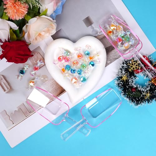 4Pcs Clear Plastic Ice Scoop for Freezer (4 Count)