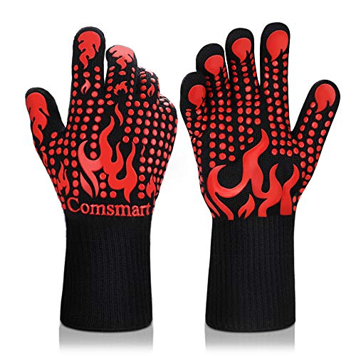 BBQ Gloves 1472 Degree F Heat Resistant Grilling Gloves Silicone Non (2 Count)