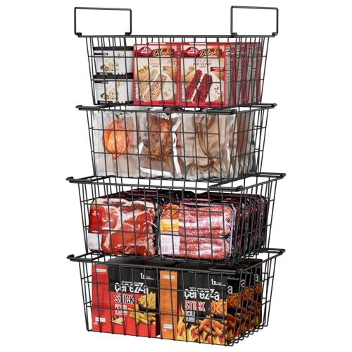 Freezer Organizer Bins Baskets for Chest Deep Freezer 4Pcs (4 Count)