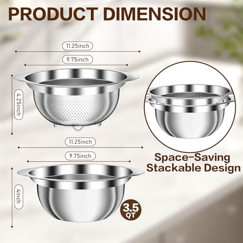 3.5QT Colander with Bowl (2 Count)